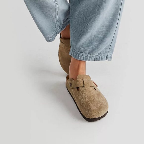 Birkenstock Boston Soft Footbed Clogs - Color Taupe Suede - Picture 2 of 6